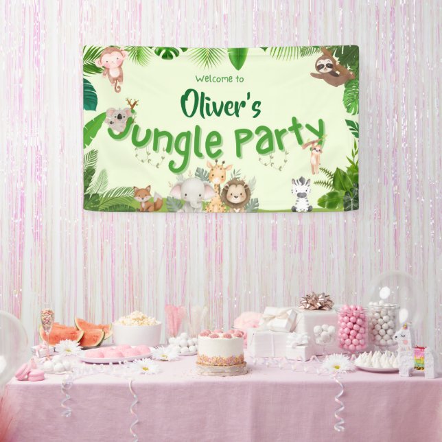 Banderoles Sweet & Safari Customizable Banner (Fête)