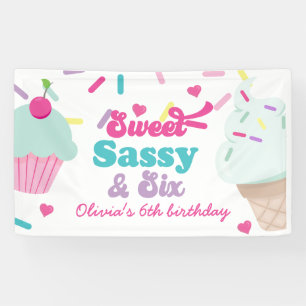 Banderoles Sweet Sassy et Six Glaces Crème et Gâteau Annivers