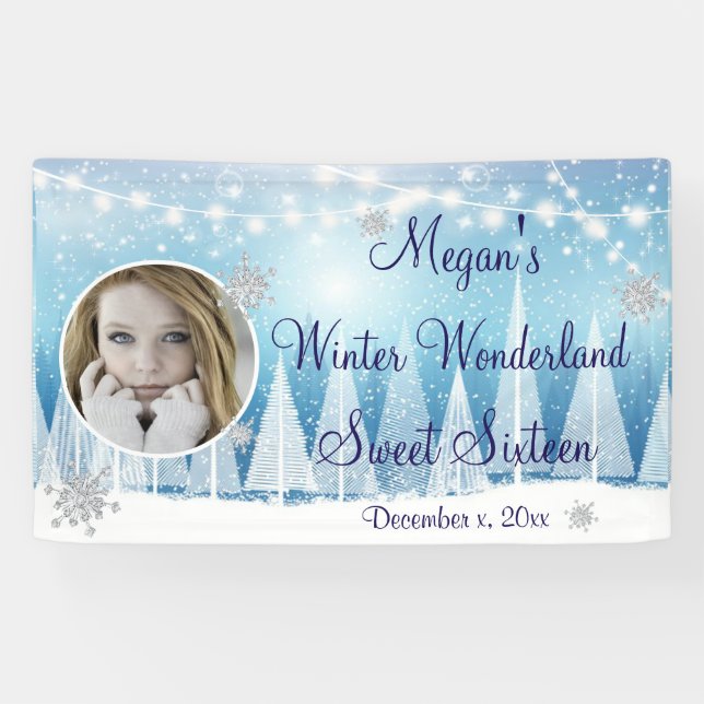 Banderoles Sweet Sixteen, Merveilleux Noël, Personnalisé, (Horizontal)