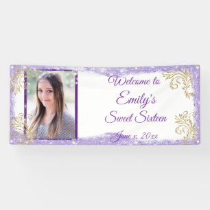 Banderoles sweet sixteen, Parties scintillant violette, banni