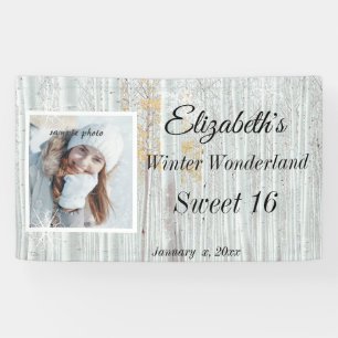 Banderoles Sweet sixteen Winter Wonderland