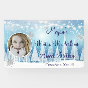 Banderoles Sweet sixteen, Winter Wonderland, Custom,
