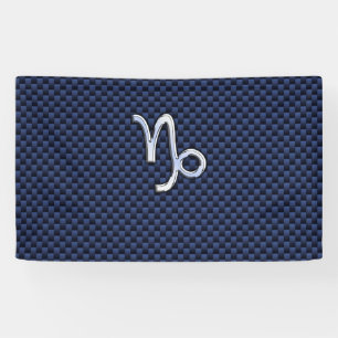 Banderoles Symbole Capricorne Marine Style fibre de carbone