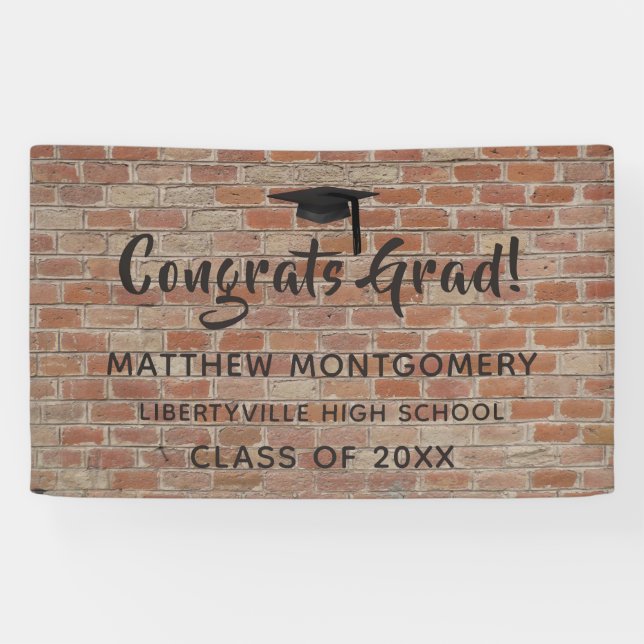 Banderoles Symbole de Grad Brick Wall Grad Grad Graduation (Horizontal)