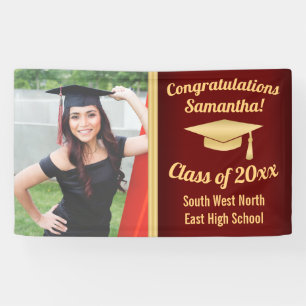 Banderoles Symbole de graduation photo personnalisé classiqu