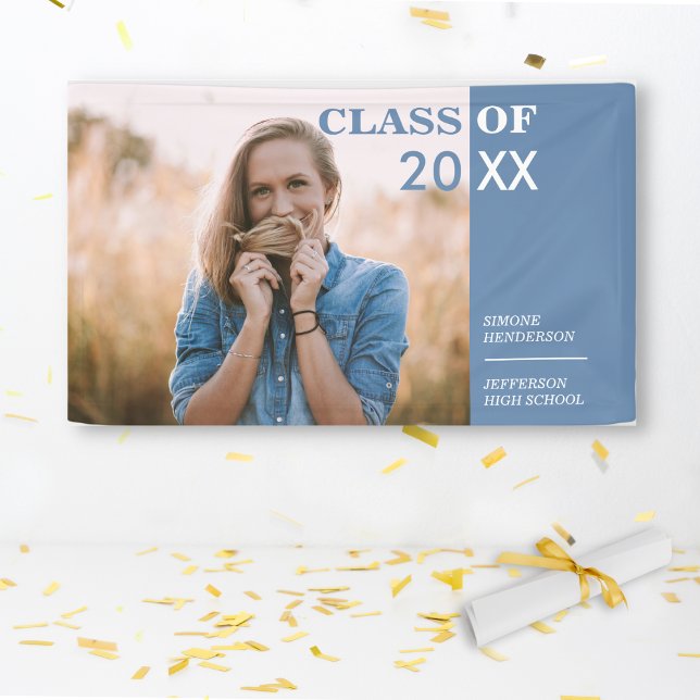Banderoles Symbole de la fête de photographie bleu classique (Créateur téléchargé)