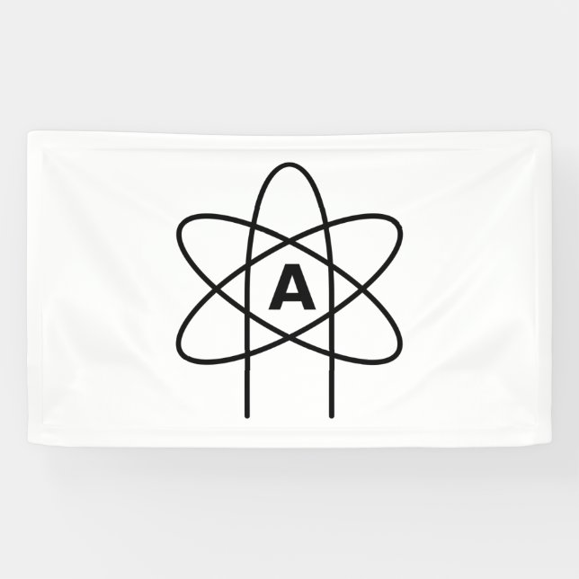 Banderoles Symbole de l'athéisme (Emblème d'Atom) (Horizontal)