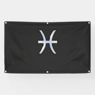 Banderoles Symbole de pêche sur le serpent noir style peau