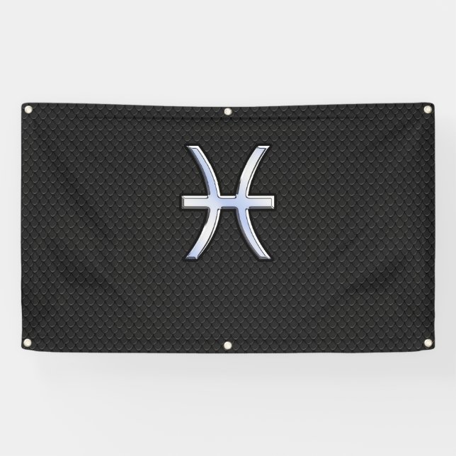 Banderoles Symbole de pêche sur le serpent noir style peau (Horizontal)