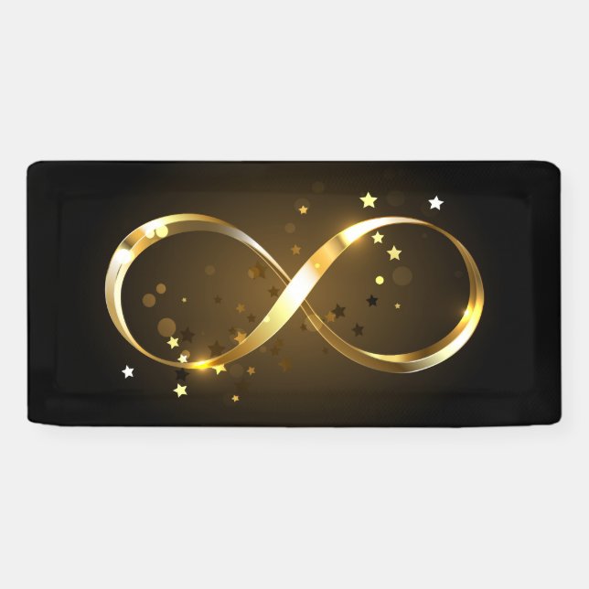 Banderoles Symbole d'infini doré (Horizontal)