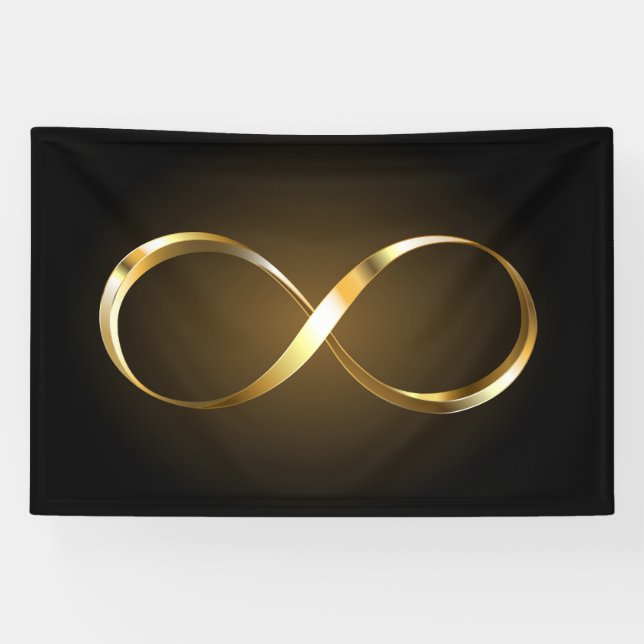 Banderoles Symbole d'infini doré (Horizontal)