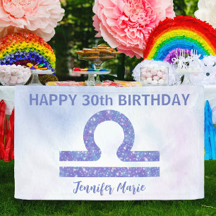 Banderoles Sympathique Libra Sign Custom Purple Bonne fête d'