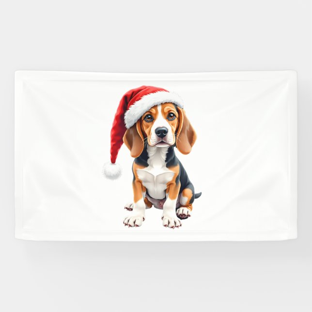 Banderoles T-shirt Beagle à manches longues pour chien de Noë (Horizontal)
