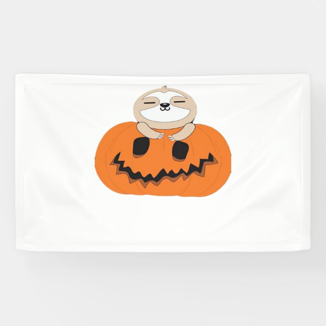Banderoles T-shirt Citrouille Halloween Sloth Classic (Horizontal)