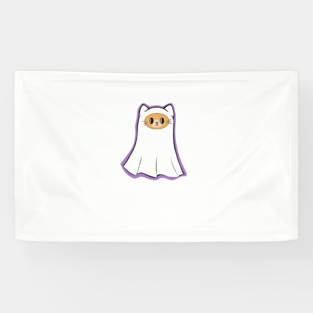 Banderoles T-shirt classique chat fantôme_3 (Horizontal)