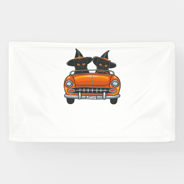 Banderoles T-shirt classique Chats de cuisine Halloween (Horizontal)