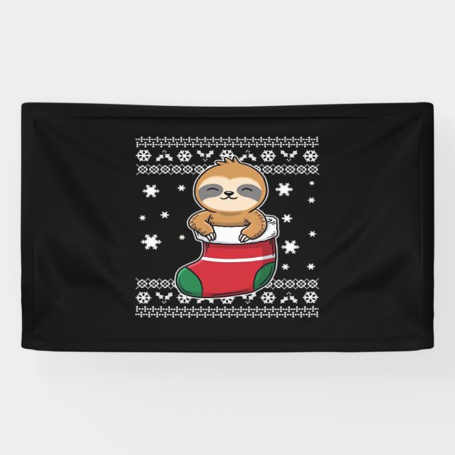 Banderoles T-shirt classique de Noël Sloth (Horizontal)