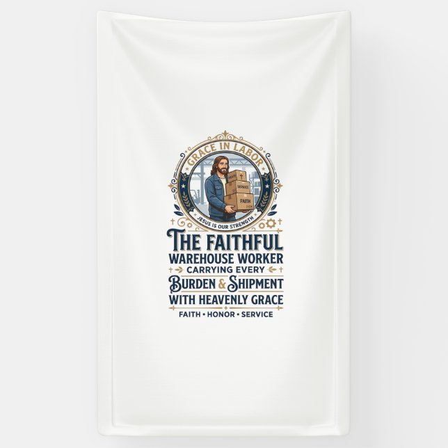 Banderoles T-shirt graphique de logistique entrepôt de Jésus  (Vertical)