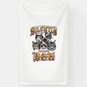 Banderoles T-shirt graphique vintage de chat qui vous juge si