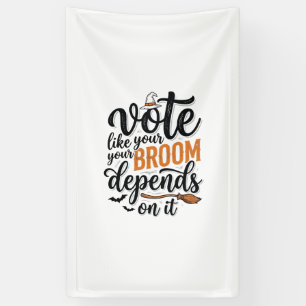 Banderoles T-shirt Halloween Votez Comme Votre Balai En Dépen
