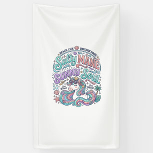 Banderoles T-Shirt Licorne Crinière Salée Âme Ensoleillée Sty