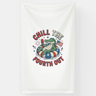 Banderoles T-shirt patriotique Chill The Fourth Out Alligator