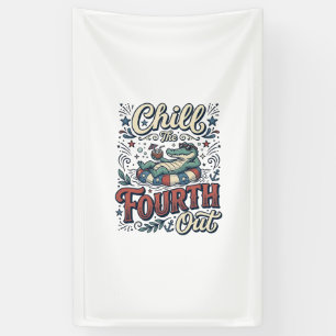 Banderoles T-shirt patriotique Chill The Fourth Out Alligator