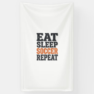 Banderoles T-shirt typographie vintage Eat Sleep Soccer Repea