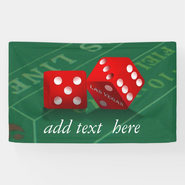 Banderoles Table de craps avec dés Las Vegas (Horizontal)