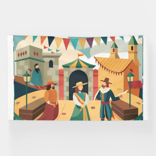 Banderoles tableau historique-dépeint-scénographie-bannières-