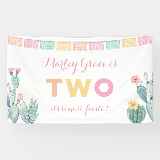 Banderoles Taco TWOsday Fille 2e anniversaire fête Bienvenue (Horizontal)
