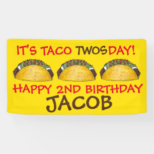 Banderoles Taco TWOSday Mardi 2 Anniversaire fête Fiesta
