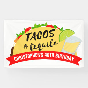 Banderoles Tacos et Tequila fête d'anniversaire