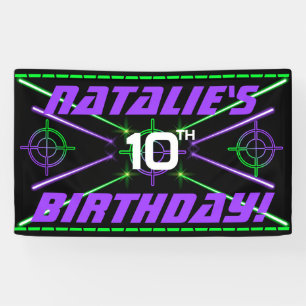 Banderoles Tag laser Neon Green & Purple Beams Anniversaire