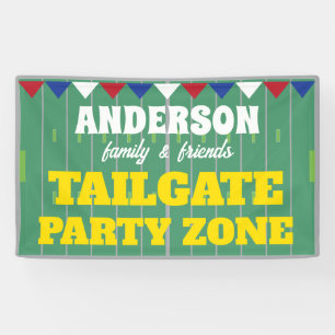 Banderoles Tailgate Party avec nom et terrain de football