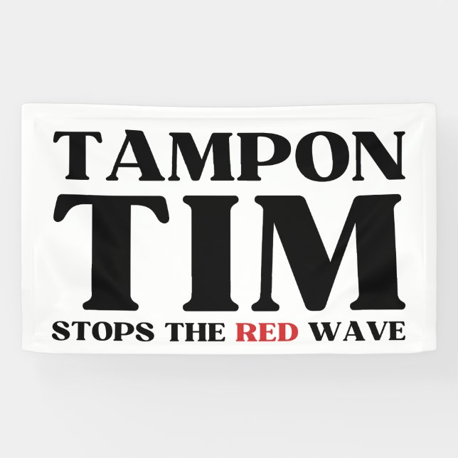 Banderoles Tampon Tim Arrêtera Le Red Wave-Tim Walz 2024 (Horizontal)