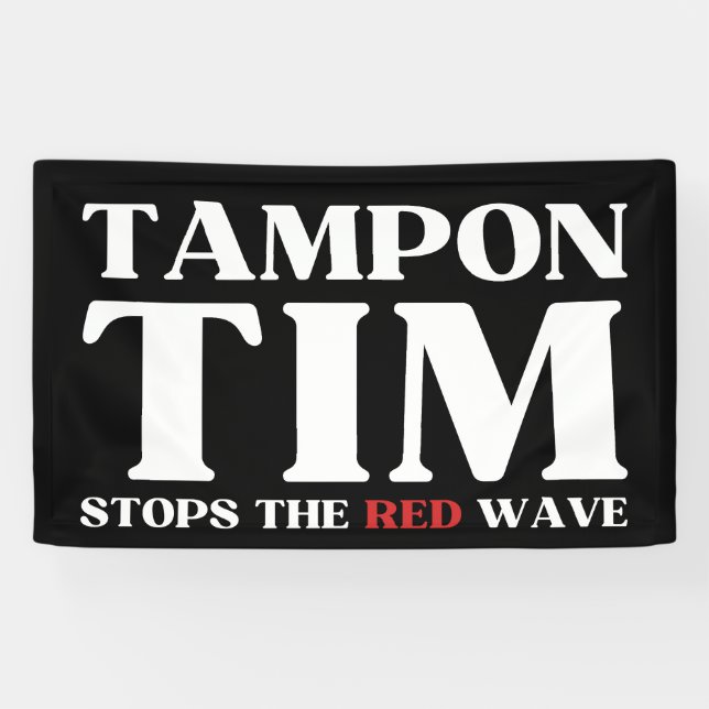 Banderoles Tampon Tim Arrêtera Le Red Wave-Tim Walz 2024 (Horizontal)