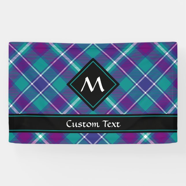 Banderoles Tartan vert de mer, violet et bleu (Horizontal)