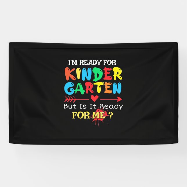 Banderoles Teacher I Am Ready For Kindergarten (Horizontal)