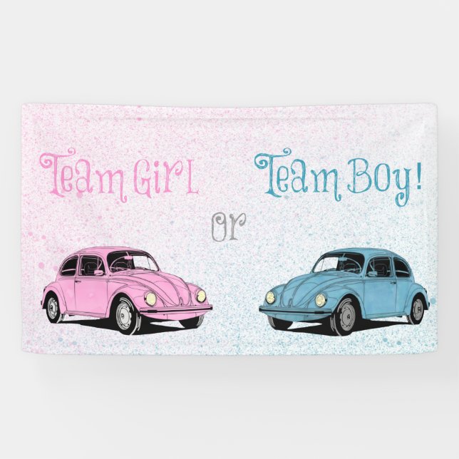 Banderoles Team Girl Team Boy Gender Reveal (Horizontal)
