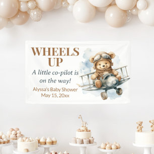 Banderoles Teddy Bear Monte en Avion Petit Copilote