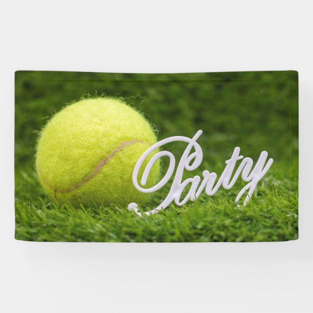 Banderoles Tennis avec balle sur l'herbe verte (Horizontal)