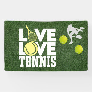 Banderoles Tennis Love Love tennis sur gazon vert