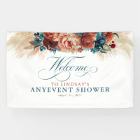 Terracotta Floral Boho Automne Douche Bienvenue