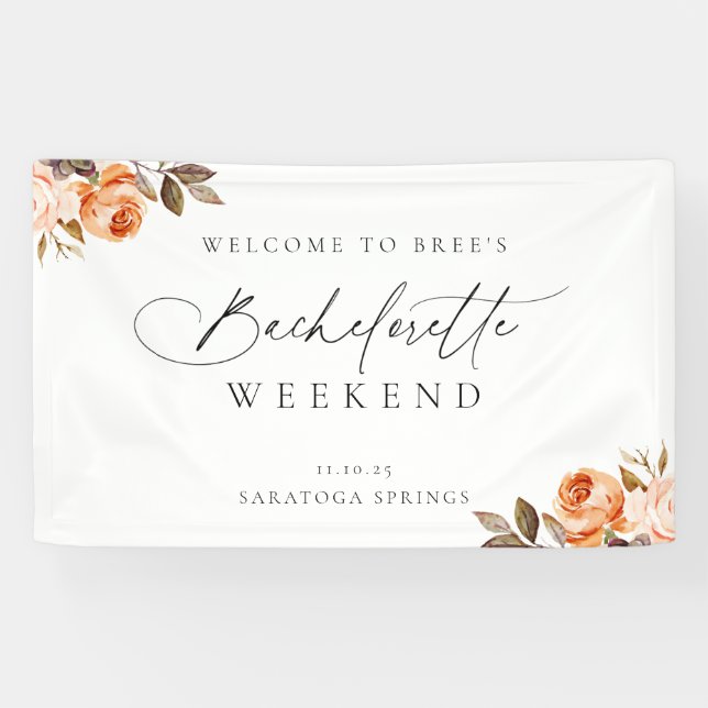 Banderoles Terre Automne Floral Bachelorette Bienvenue (Horizontal)