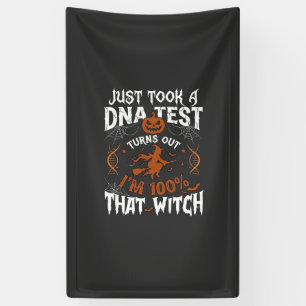 Banderoles Test ADN Sorcière Halloween Citrouille Toile d'ara