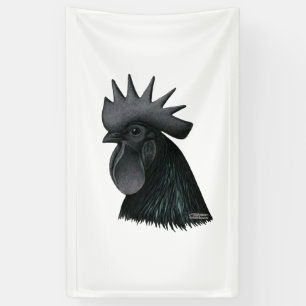 Banderoles Tête de Rooster Ayam Cemani