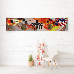 Banderoles Texit Coin Official LOGO avec Rocket Ship