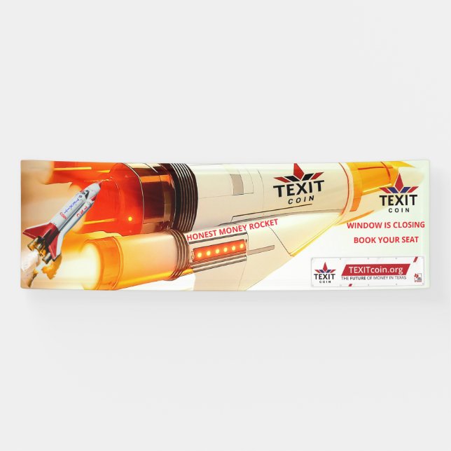 Banderoles TexitCoin Honest Money Rocket Vinyl (Horizontal)