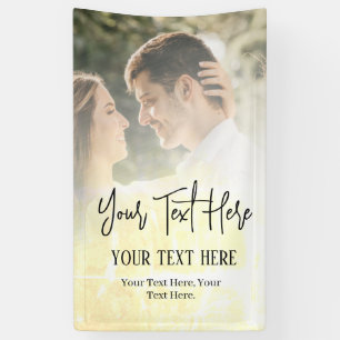 Banderoles Texte de script noir avec Mariage photo Vintage